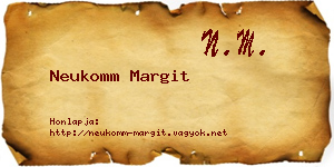 Neukomm Margit névjegykártya